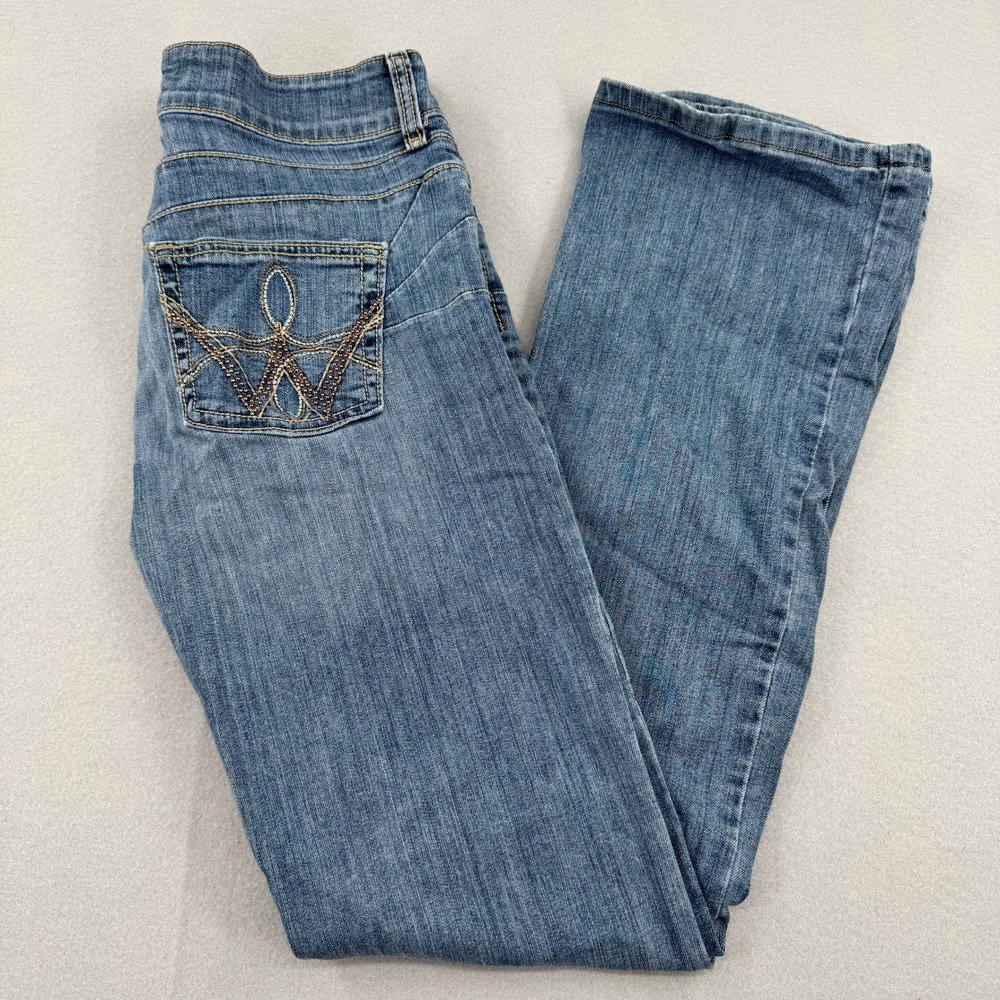 Wrangler Ultimate Riding Jeans Womens 3/4x34 Blue Bootcut Stretch Denim 10MWZRS